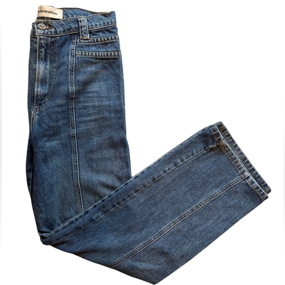 Reformation 70's High Rise Stud Jeans in Medium Wash - Picture 4 of 10